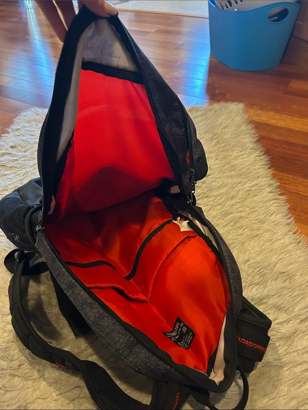 Adidas Gray & Red Backpack with Logo Accents